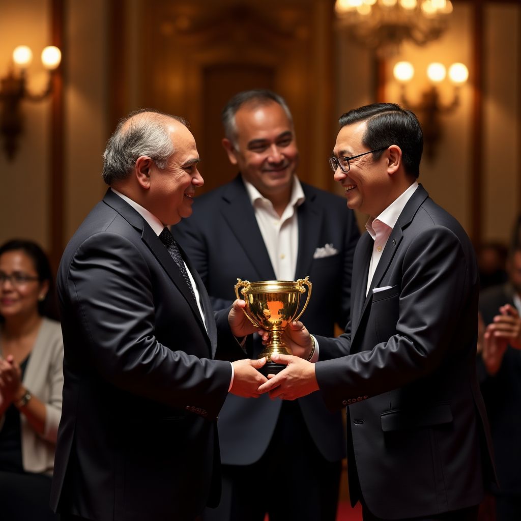 Equipo de FinanciaSalva recibiendo premio a la excelencia