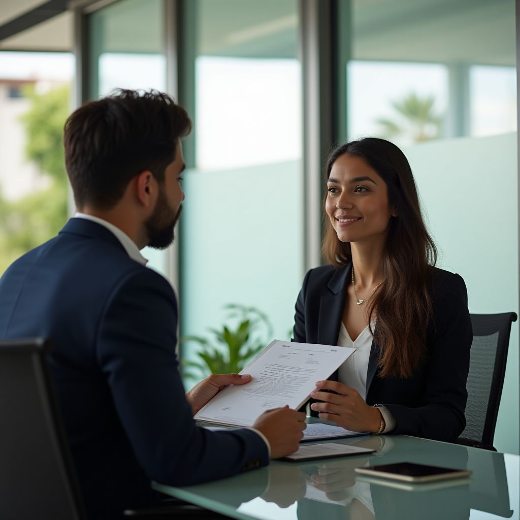 Consultor financiero asesorando a un cliente